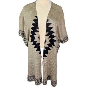 Easel Plus Size Ethnic Pattern Sweater Cardigan